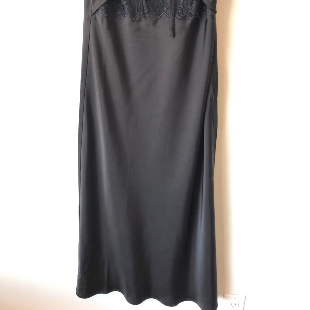 Black Hello Molly Black Ultimate Love Satin Slip Maxi Dress Size US 8 - Picture 4 of 12